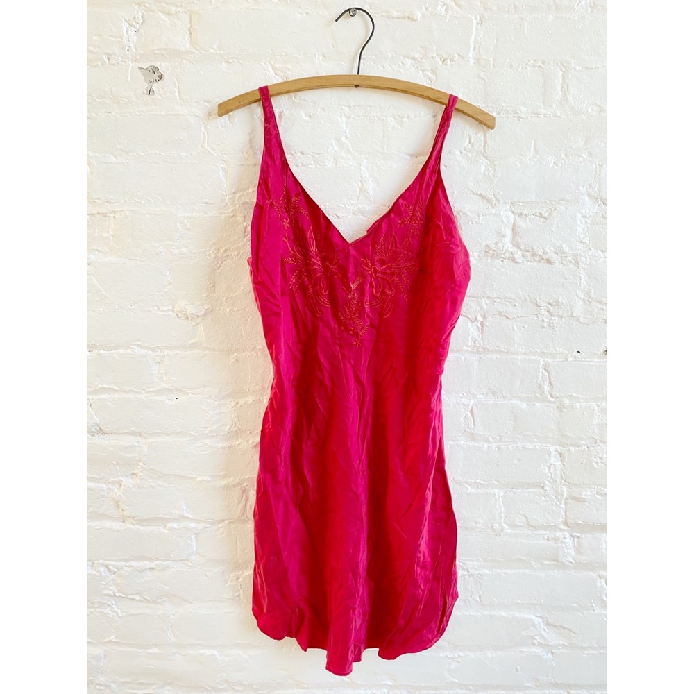 Vintage 90s Red Silk Victoria’s Secret Slip Dress